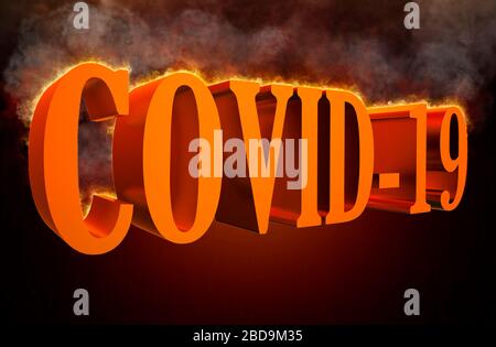 Abbreviation Coronavirus infection COVID-19 title 3d illustration Stock Photo