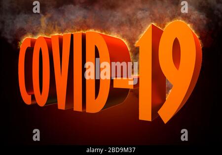 Abbreviation Coronavirus infection COVID-19 title 3d illustration Stock Photo