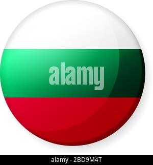 Circular country flag icon illustration ( button badge ) / Bulgaria Stock Vector