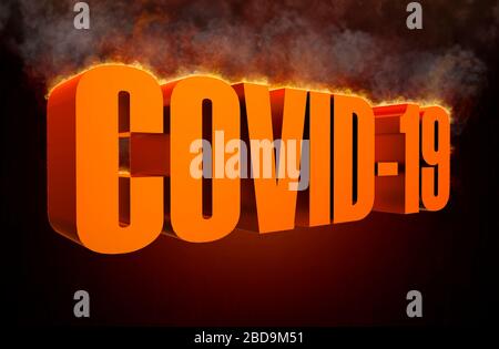 Abbreviation Coronavirus infection COVID-19 title 3d illustration Stock Photo