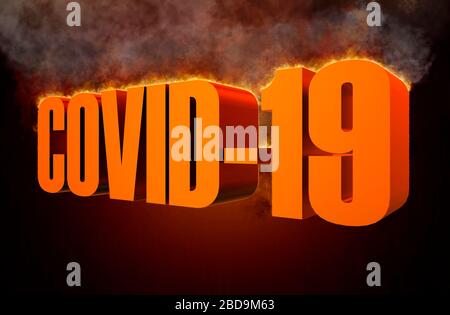 Abbreviation Coronavirus infection COVID-19 title 3d illustration Stock Photo