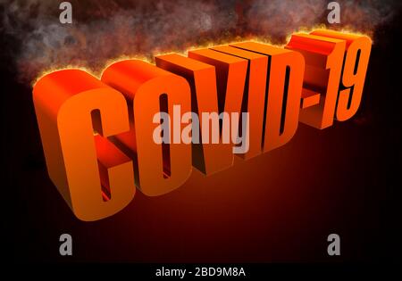 Abbreviation Coronavirus infection COVID-19 title 3d illustration Stock Photo