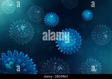 Coronavirus spreading inside the human body. Prevent flu disease Coronavirus