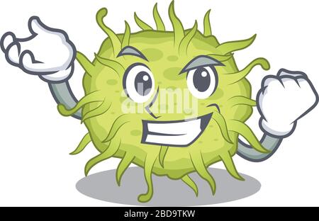 A dazzling bacteria coccus mascot design concept with happy face Stock Vector