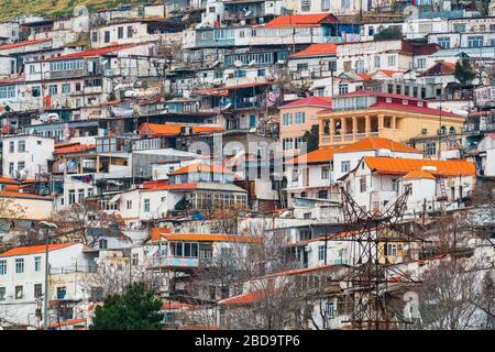 Many private houses on mountain slope