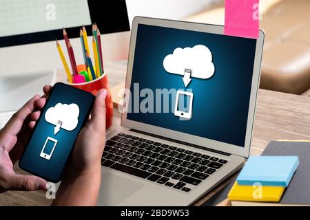 LIVE STREAMING Backup Download Computing Digital Data transferring , STREAMING Download Backup Stock Photo