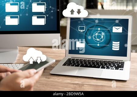 load Backup LIVE STREAMING Backup Download Computing Digital Data transferring , STREAMING Download Stock Photo