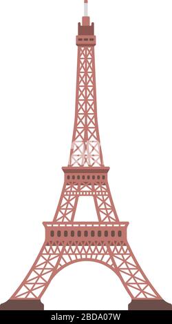 Eiffel tower - France , Paris / World famous buildings vector illustration. Stock Vector