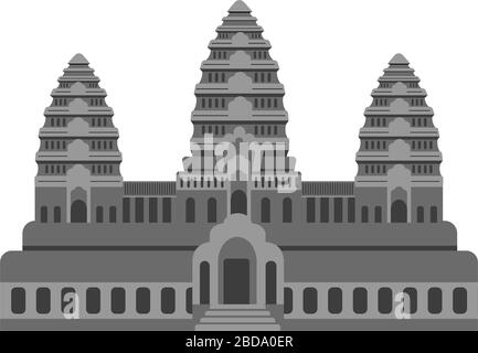 Angkor Wat - Cambodia / World famous buildings vector illustration. Stock Vector