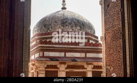 alai darwaza gate at qutub minar complex in india Stock Photo