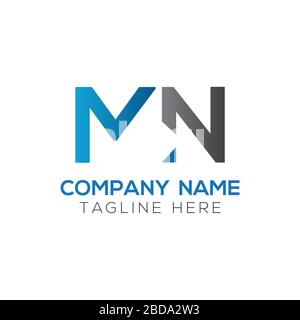 Initial MN letter Logo Design vector Template. Abstract Letter MN logo Design Stock Vector