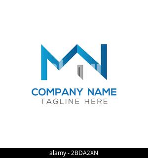 Initial MN letter Logo Design vector Template. Abstract Letter MN logo Design Stock Vector