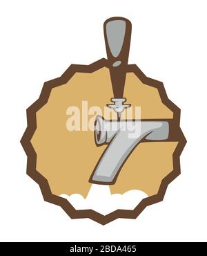 Natural beer brewery emblem, crafted organic alcohol vector Stock Vector