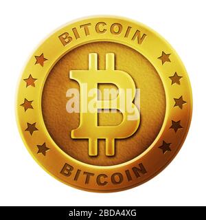 bitcoin image illustration (gold) Stock Photo
