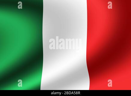 Waving national flag illustration (Italy) Stock Photo