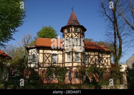 Building in Ustka, Pomeranian Voivodeship, Poland. Stock Photo