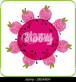 Raspberry. berry company logo. Pink color. Fashion style. Stock Vector