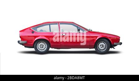 Classic Italian red sport car, isolated on white background Stock Photo ...