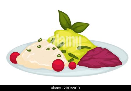 Healthy meal served on plate, dieting and nutrition Stock Vector