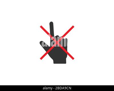 Do not touch icon. Vector illustration, flat design. Stock Vector