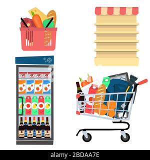 Vector set supermarket icons Stock Vector