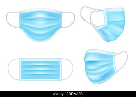 Download Realistic medical face mask. Details 3d medical mask. Vector illustration Stock Vector Image ...