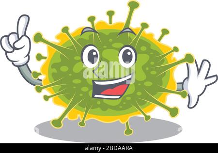 insthoviricetes mascot character design with one finger gesture Stock Vector