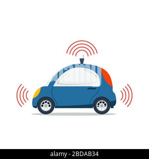 Self driving car isolated vector Stock Vector