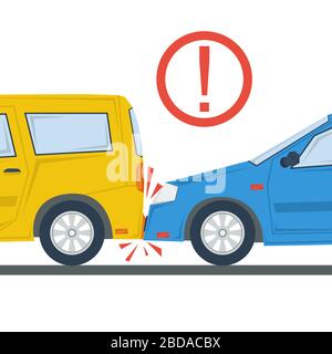 Car accident flat illustration isolated Stock Vector