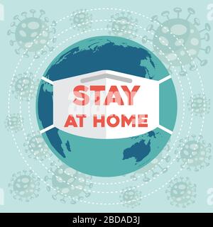 'Stay at home'-coronavirus advice, Covid-19 poster. Vector Stock Vector