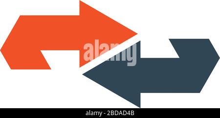 Double Arrow Logo design. Sync logo fesign. Brand business identity. Stock Vector illustration isolated on white background. Stock Vector