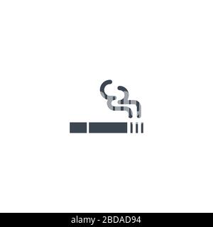 Cigarette related vector glyph icon. Stock Vector