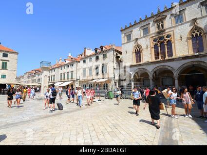 Beautiful buildings in the old town of Dubrovnik, Croatia. Stock Photo