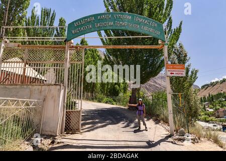 Botanical Garden in Khorog, the capital of Shughnon District in Gorno-Badakshan in the Pamir Mountains of Tajikistan. Stock Photo