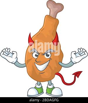 A picture of devil fried chicken cartoon character design Stock Vector