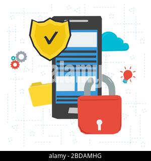Data protection and encryption Stock Vector