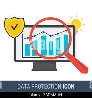 Icon concept data protection Stock Vector
