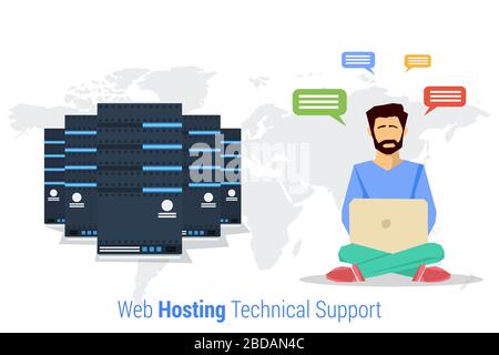 Web Hosting Technical Support Stock Vector