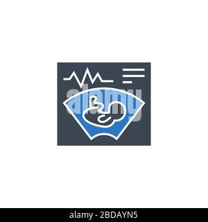 Ultrasound related vector glyph icon. Stock Vector
