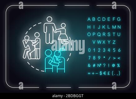 Apologize for mistakes neon light concept icon. Friendship relationship advice. Best friends conflict resolution idea. Outer glowing sign with Stock Vector