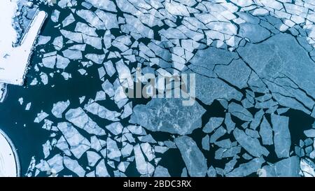 Aerial view of frozen Arctic Ocean, Finland Stock Photo