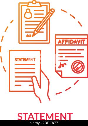 Written testimony line icon, concept sign, outline vector illustration ...