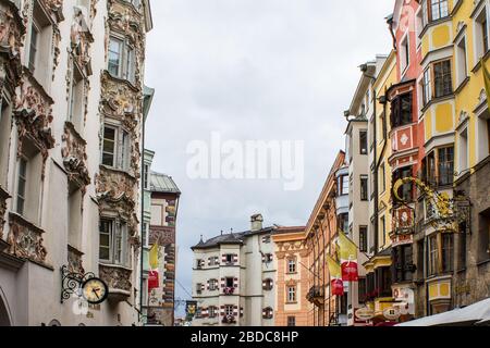 Innsbruck, Austria - August 12, 2019: Helbling House in the Old Town of Innsbruck. Stock Photo