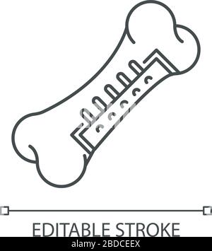 Bone fracture pixel perfect linear icon. Oblique displaced fracture. Accident. Hurt body part. Thin line customizable illustration. Contour symbol Stock Vector