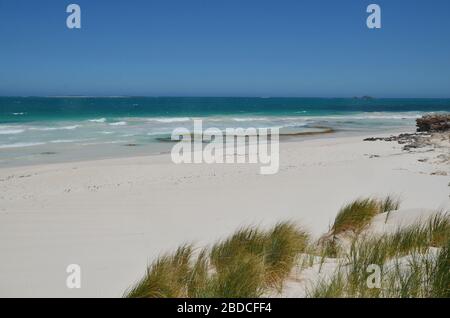 Remote white sanded tropical beach in Western Australia Stock Photo