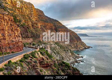 Chapman's Peak Drive near Cape Town on Cape Peninsula - Western Cape, South Africa. Stock Photo
