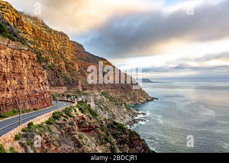 Chapman's Peak Drive near Cape Town on Cape Peninsula - Western Cape, South Africa. Stock Photo