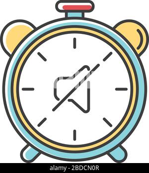 Quiet hours RGB color icon. Dormitory rules. Noise limit. Silence time. Residential life. Respectful attitude. Peaceful environment. Isolated vector Stock Vector