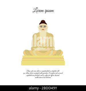 Buddha statue icon vector.  sign for mobile concept and web design. Buddha in meditation position outline vector icon. Buddhism symbol, logo illustrat Stock Vector