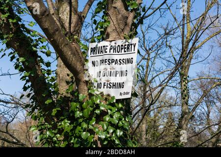 Sign reading 'Private Property' Stock Photo